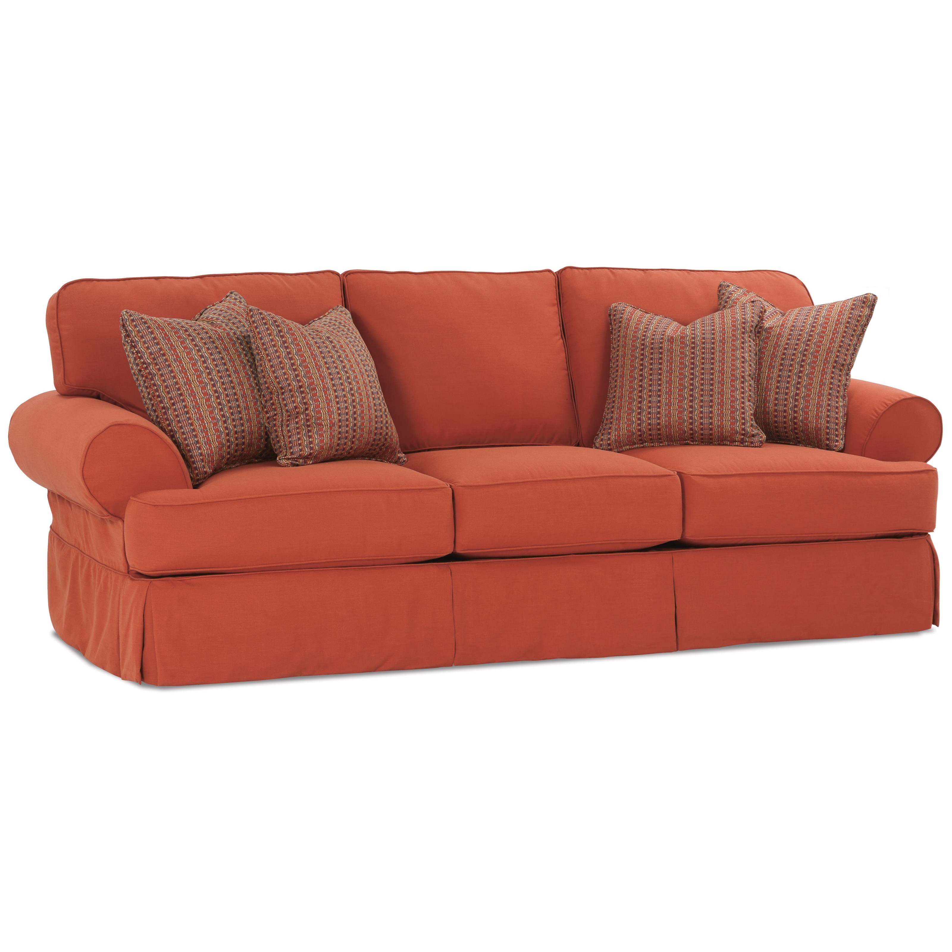 Rowe Addison Traditional 3 Seat Sofa With Slipcover and Welting